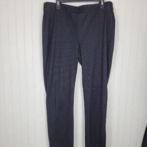 Dana Buchman Straight Pull on Patterned Pants, Back pockets Women's SZ L